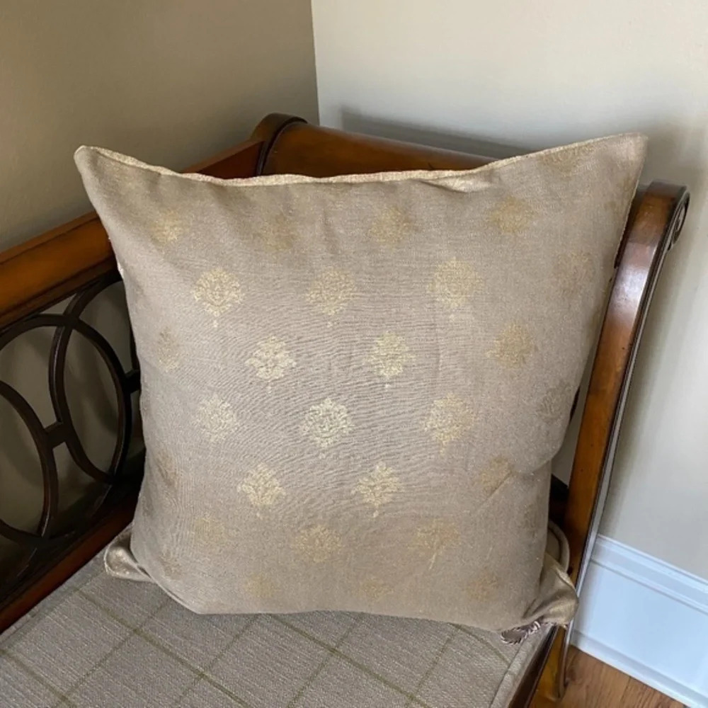 Custom Made Tan and Gold Accent Pillow Cover